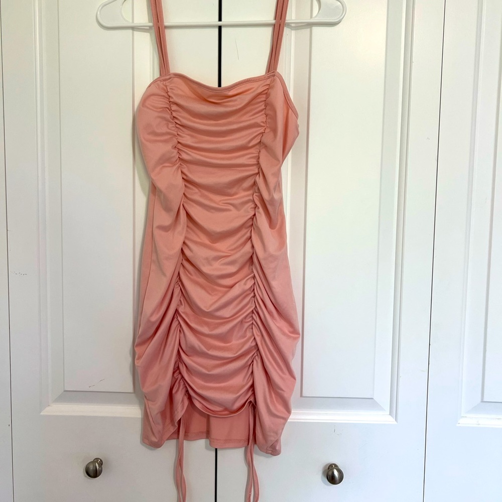 Pink scrunched dress